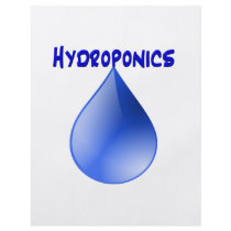 Hydroponics blue letters with blue drop graphic custom flyer