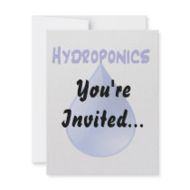 Hydroponics blue letters with blue drop graphic custom announcements