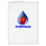 Hydroponics graphic, hydroponic pepper & drop greeting card