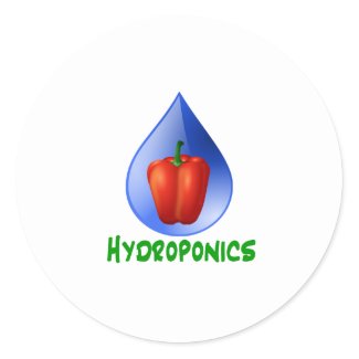 Hydroponics Red bell Pepper green text sticker