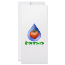 Hydroponics-Tomato, Green Text, Blue drop Rack Card Design
