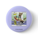 Hyena Dentistry Cartoon Funny Novelty Button