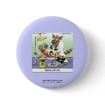 Hyena Dentistry Cartoon Funny Novelty Button