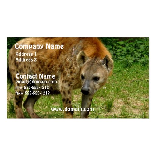 Hyena Prowl Business Card (front side)