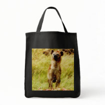 Hyena with wildebeest (gnu) bag