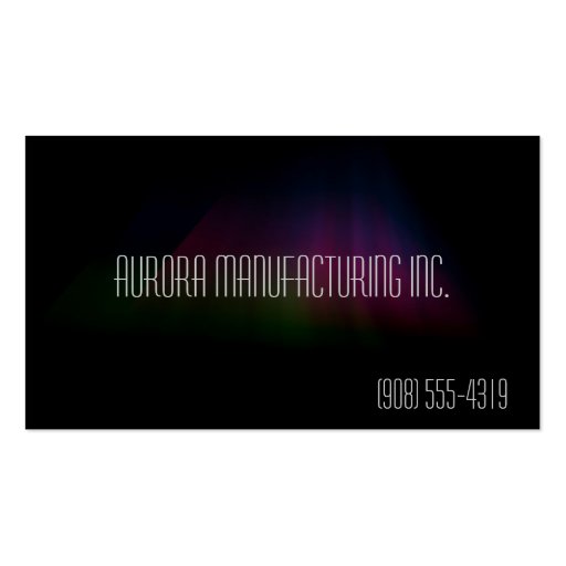 Hyper Black Collection: Dark Aurora Business Card (front side)