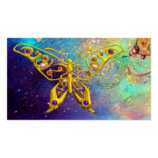 HYPER BUTTERFLY IN GOLD SPARKLES BUSINESS CARD (back side)