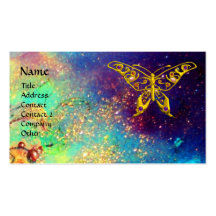 HYPER BUTTERFLY IN GOLD SPARKLES BUSINESS CARD