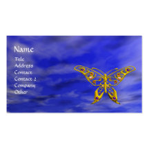 HYPER BUTTERFLY IN VIBRANT BLUE SKY BUSINESS CARD TEMPLATES