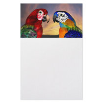 HYPER PARROTS / RED AND BLUE ARA ,white Customized Stationery