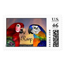 HYPER PARROTS Rsvp Postage Stamp