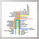 Hyperlinear BART map (white, no label) posters