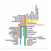Hyperlinear BART map (white, no label) posters
