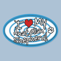 Hypno Blue I Love my Anatolian Shepherd stickers