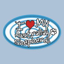 Hypno Blue I Love my Australian Shepherd stickers