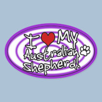Hypno Purple I Love my Australian Shepherd stickers