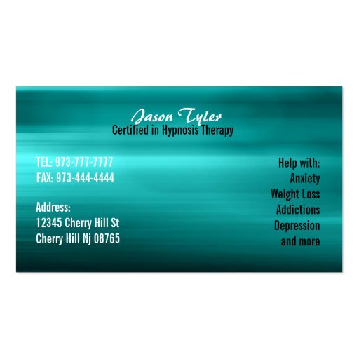 Hypnosis Business Cards (back side)
