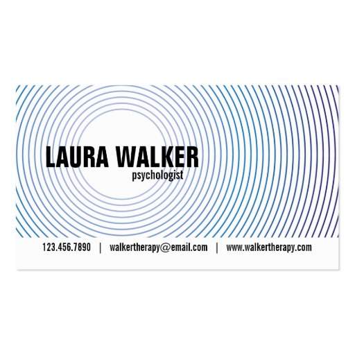Hypnosis Circles - Blue Business Card (front side)