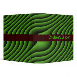 Hypnotic Green Wavy Lines Custom Binder