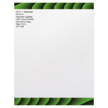 Hypnotic Green Wavy Lines Customizable Letterhead