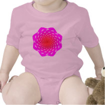 hypnotizing space flower design pink red t-shirts