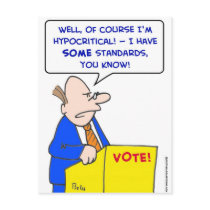 hypocritical vote standards postcards
