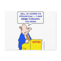 hypocritical vote standards postcards