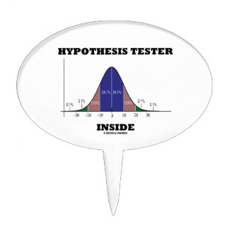 Hypothesis Tester Inside (Bell Curve Humor) Cake Toppers