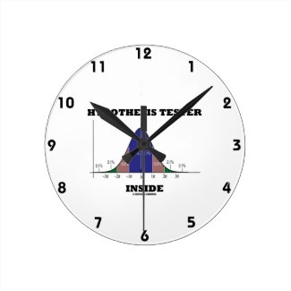 Hypothesis Tester Inside (Bell Curve Humor) Clocks