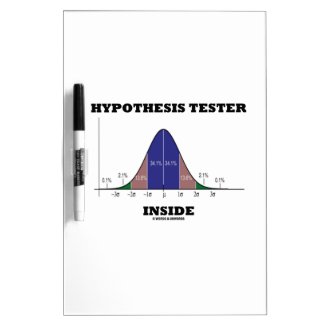 Hypothesis Tester Inside (Bell Curve Humor) Dry Erase White Board