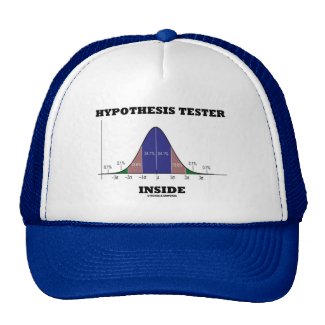 Hypothesis Tester Inside (Bell Curve Humor) Trucker Hats