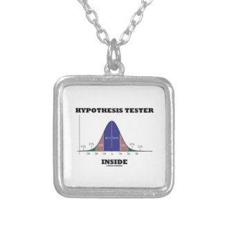 Hypothesis Tester Inside (Bell Curve Humor) Necklaces