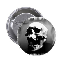 Hysteriskull Laughing Human Skull Button