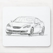 Hyundai Genesis Coupe pen sketch mousepads by tedlemon111 Hyundai Genesis Coupe pen sketch mousepads