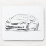 Hyundai Genesis Coupe pen sketch mousepads