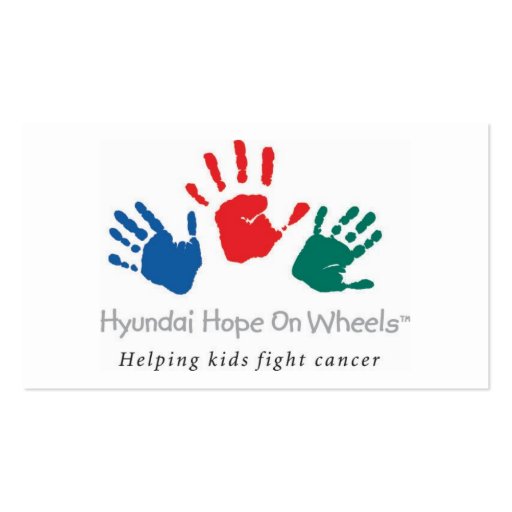 Hyundai Hope on Wheels Customizabl... Business Card (back side)