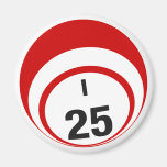 I25 bingo ball fridge magnet