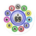 I69 Bingo Babe Round Sticker