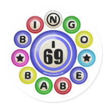 I69 Bingo Babe Round Sticker