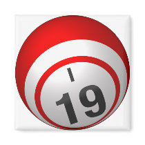 I 19 bingo ball magnet