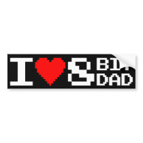 I <3 8BitDad bumper stickers