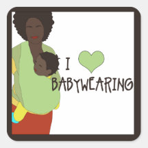 I <3 Babywearing Square Stickers - Style A