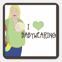I <3 Babywearing Square Stickers - Style B