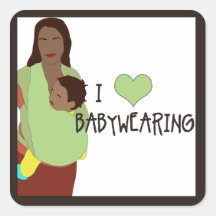 I <3 Babywearing Square Stickers - Style D