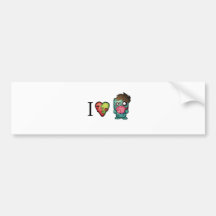 I <3 Brains- Zombies Are Everywhere! Bumper Stickers