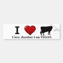 I <3 Cows (Animal Rights design by Marlaina Bumper Stickers