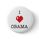 I <3 Obama button badges