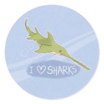 I <3 Sharks: Saw Shark Round Sticker