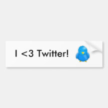 I <3 Twitter!_BumperSticker Bumper Sticker