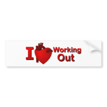 I <3 Working Out Bumper Sticker